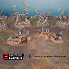 Load image into Gallery viewer, Graveyard Hills - Grave Yard Shadowfey Wilds 15mm 20mm 28mm 32mm Wargaming Terrain D&amp;D DnD