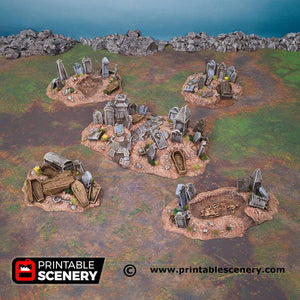 Graveyard Hills - Grave Yard Shadowfey Wilds 15mm 20mm 28mm 32mm Wargaming Terrain D&D DnD