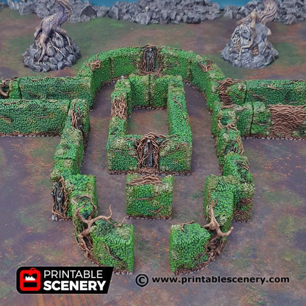 Hedge Maze - Shadowfey Wilds 15mm 20mm 28mm 32mm 37mm Wargaming Terrain D&D DnD