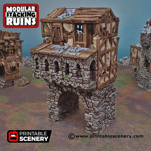 Ruined Gatehouse Entrance Gate - Shadowfey Ruins 15mm 20mm 28mm 32mm 37mm Wargaming Terrain D&D DnD