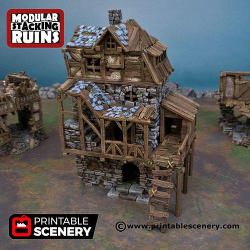 Ruined Gatehouse East Wing - Shadowfey Ruins 15mm 20mm 28mm 32mm 37mm Wargaming Terrain D&D DnD