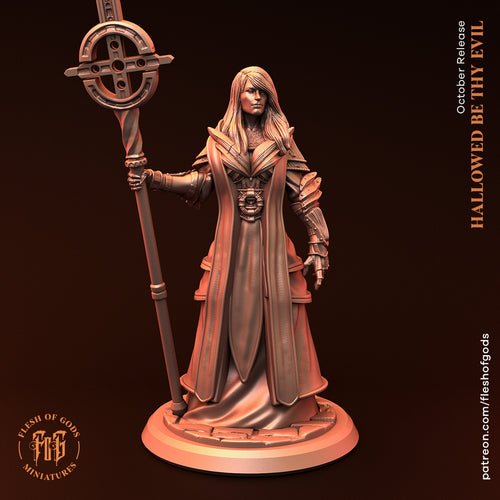 Holy Priest, Female Cleric - Hallowed Be Thy Evil - Flesh of Gods Wargaming D&D DnD