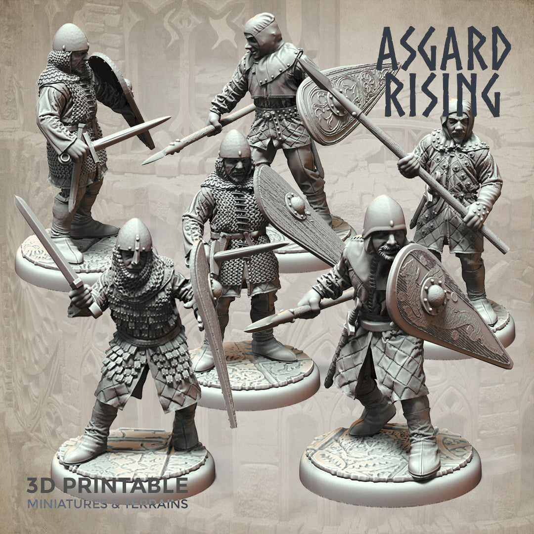 Medieval Soldiers Modular Warband Set - Asgard Rising Miniatures - Wargaming D&D DnD