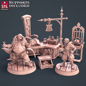 Money Lender Set - STL Miniatures - Wargaming D&D DnD